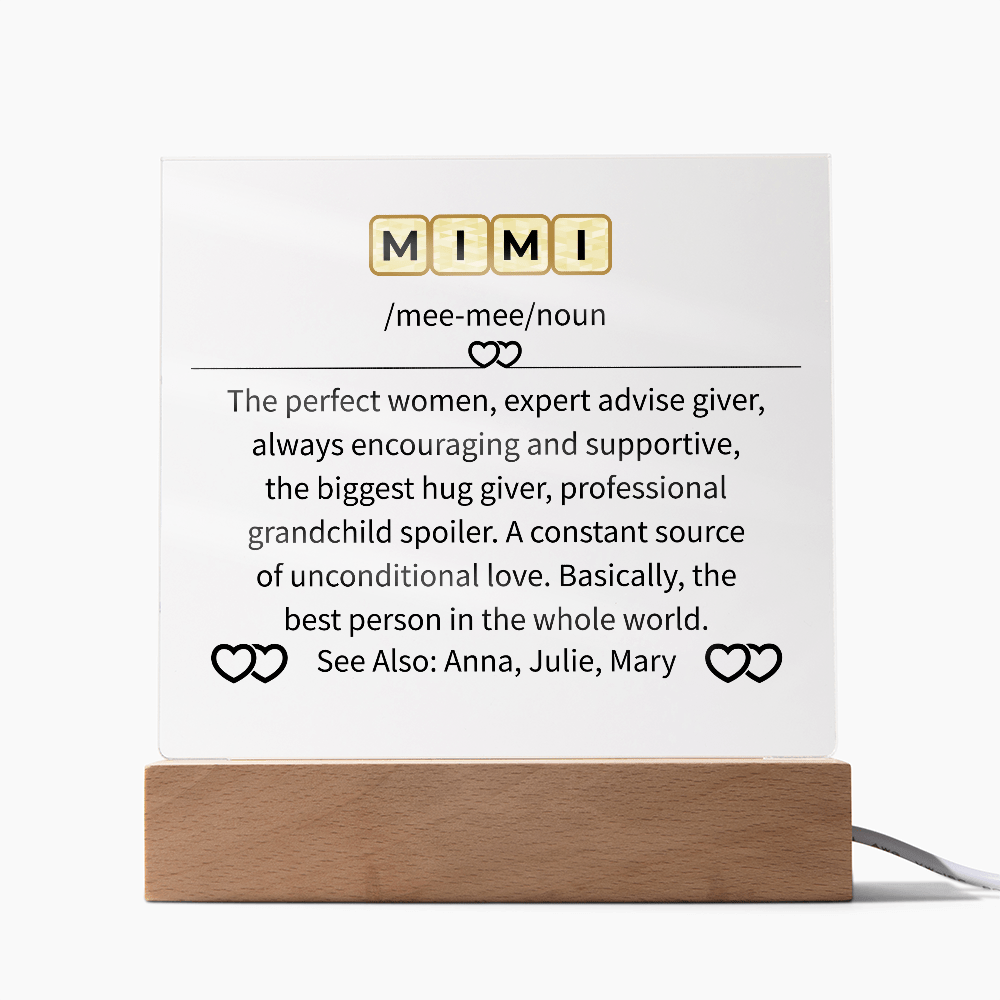 MIMI Acrylic Square Plaque - Beauty Belliss